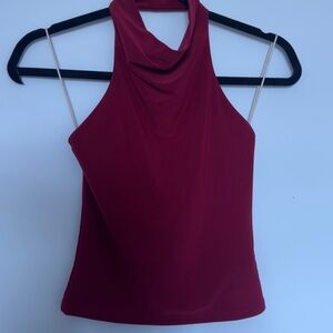 Aritzia Deep Red Halter Tank Top